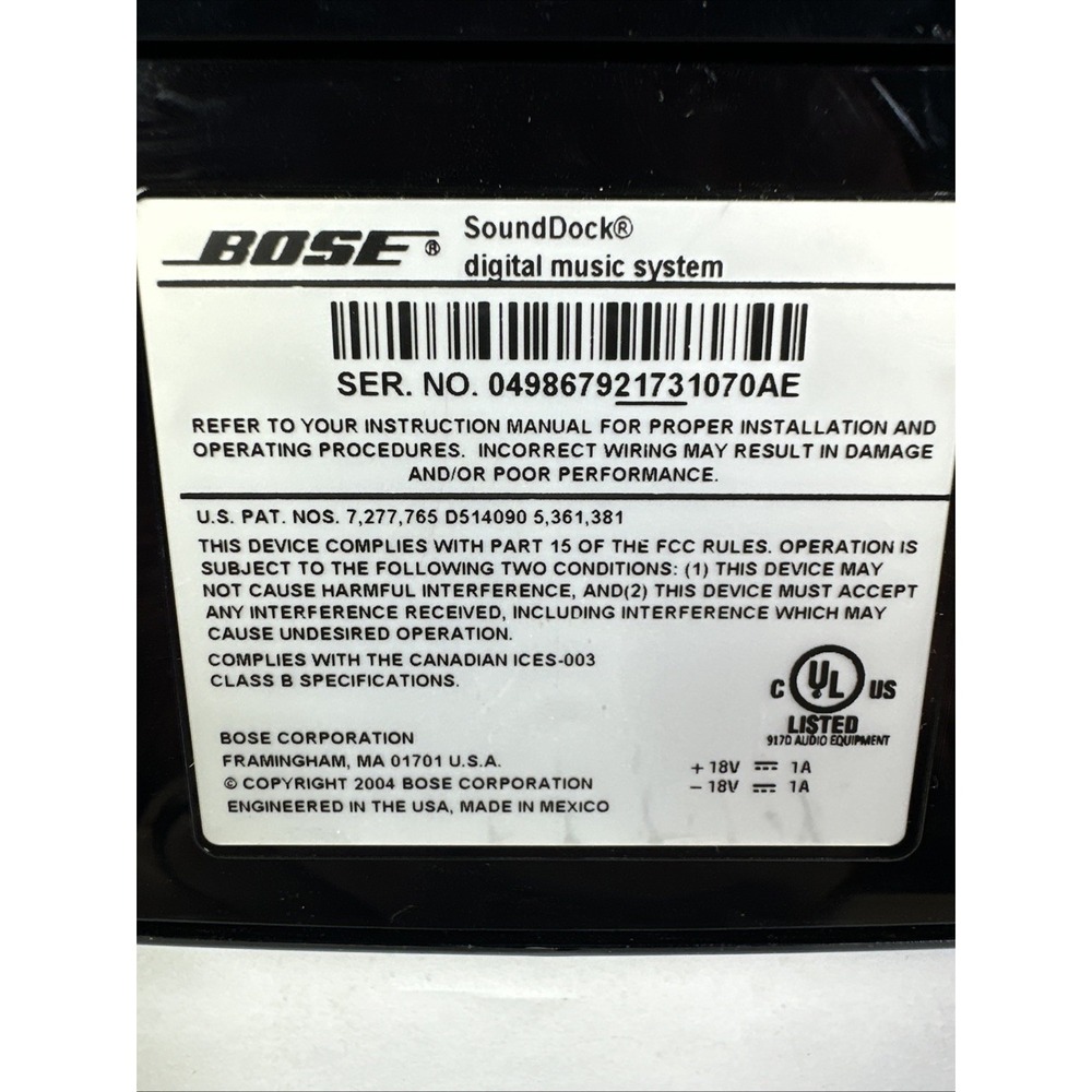Bose SoundDock Series 1 Power Adapter 30-Pin iPod/iPhone Dock Remote Power Test - Picture 6 of 8